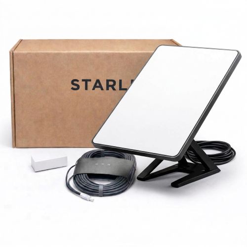 Starlink Mini Kit with dish, router and cabling
